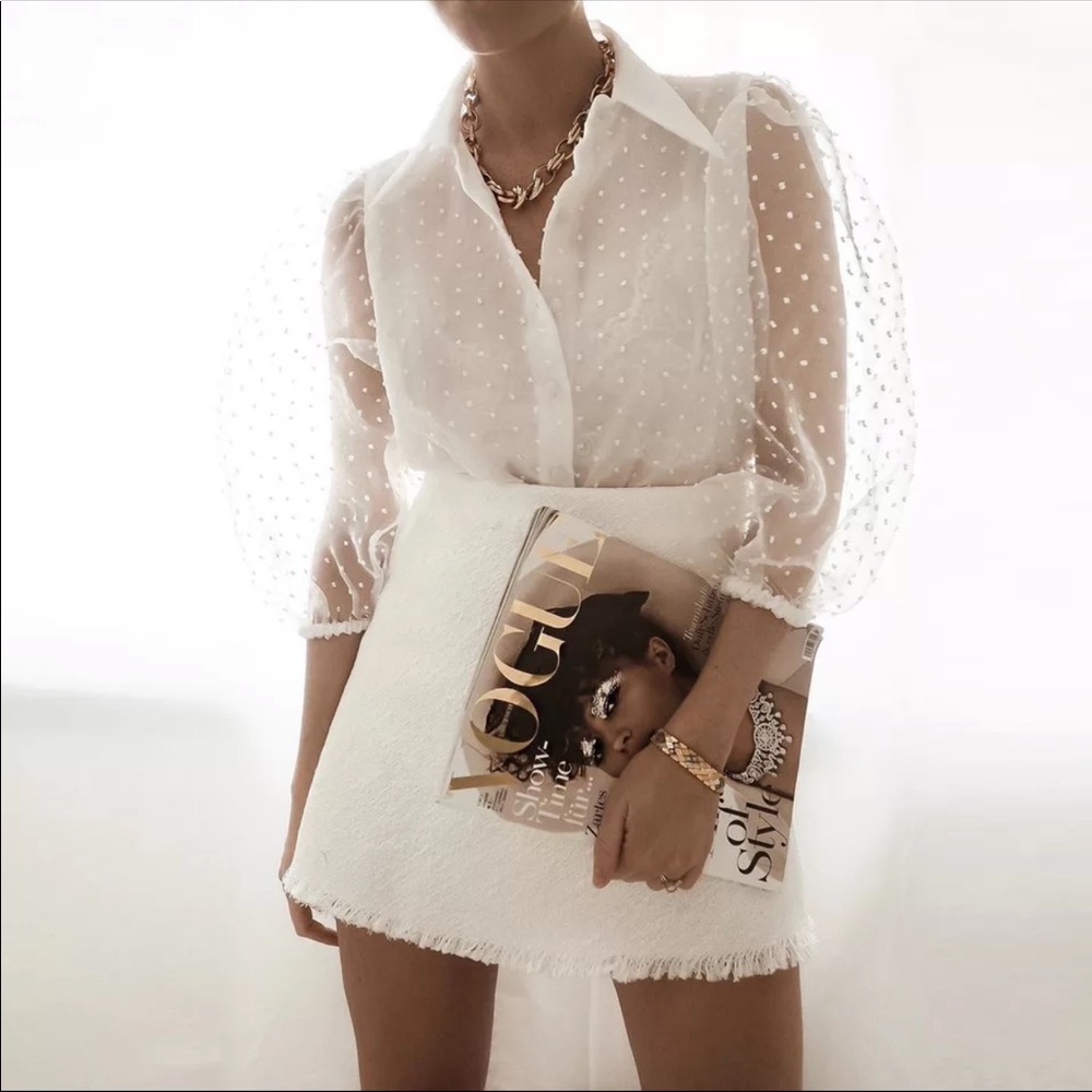 Zara organza sleeves top, bloggers favorite - Picture 2 of 16